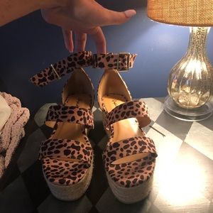 ankle strap cheetah print espadrilles